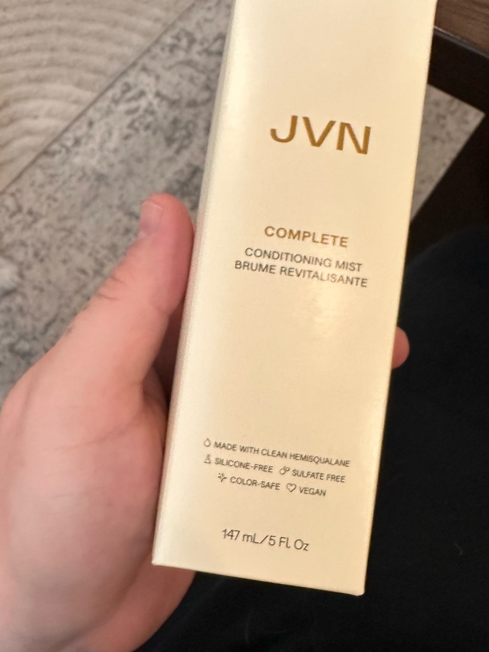 JVN Complete Conditioning Mist — Cream and Gold Packaging